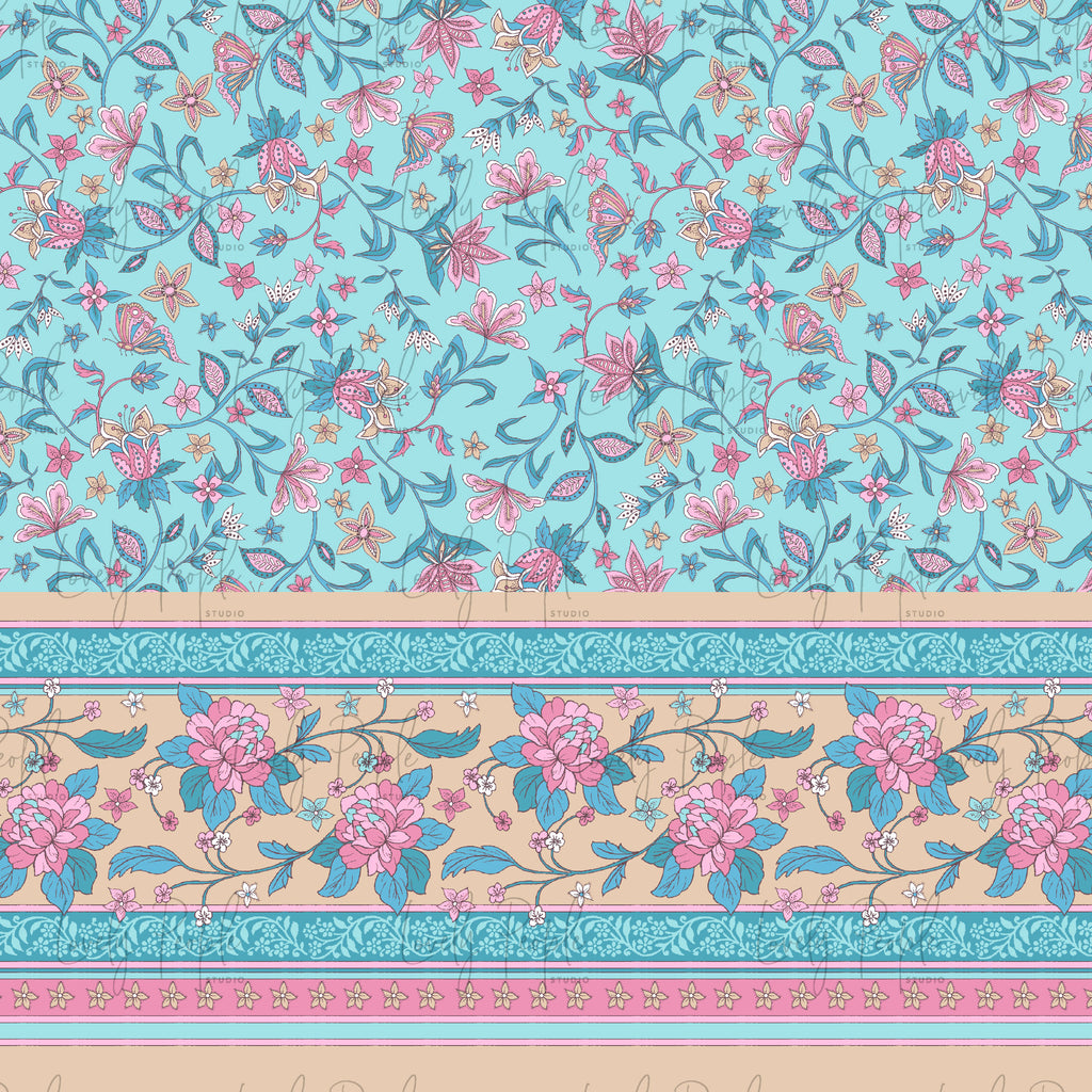 Butterfly Floral Border