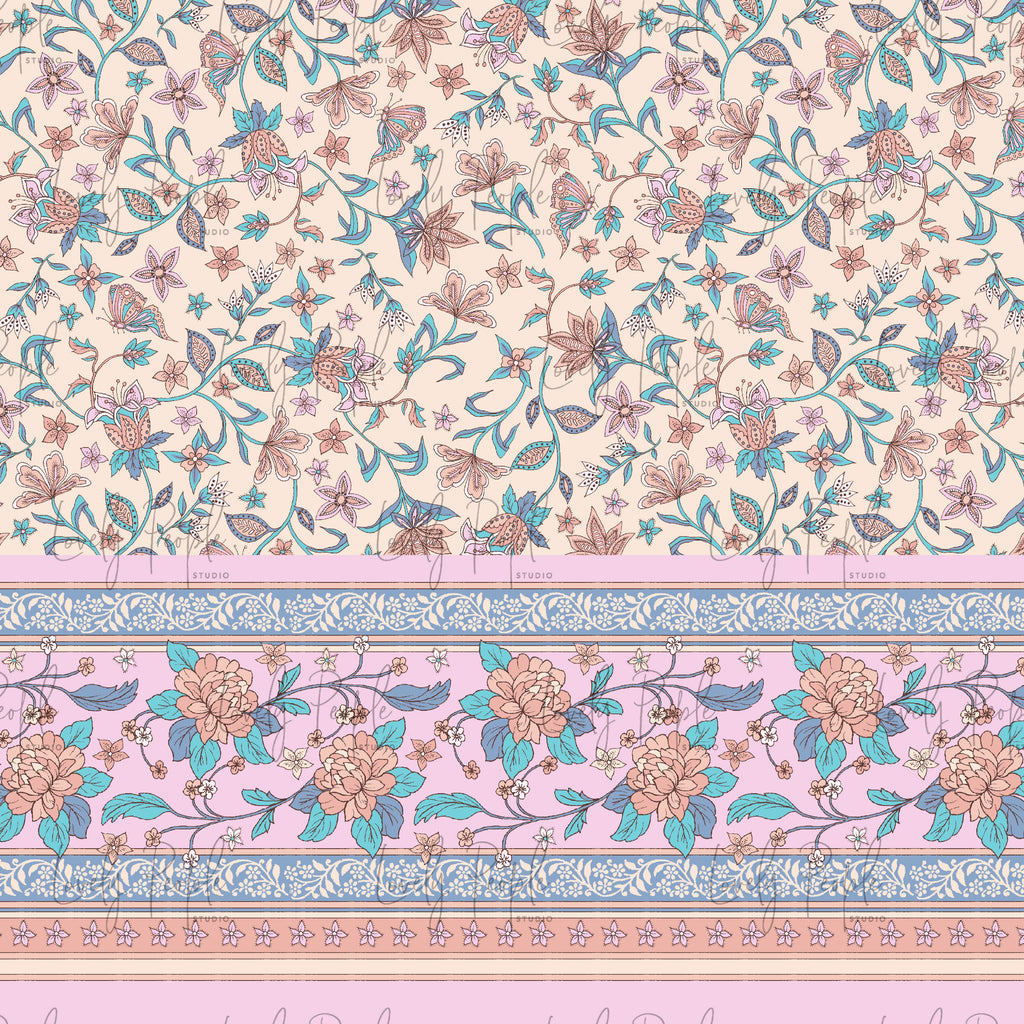 Butterfly Floral Border