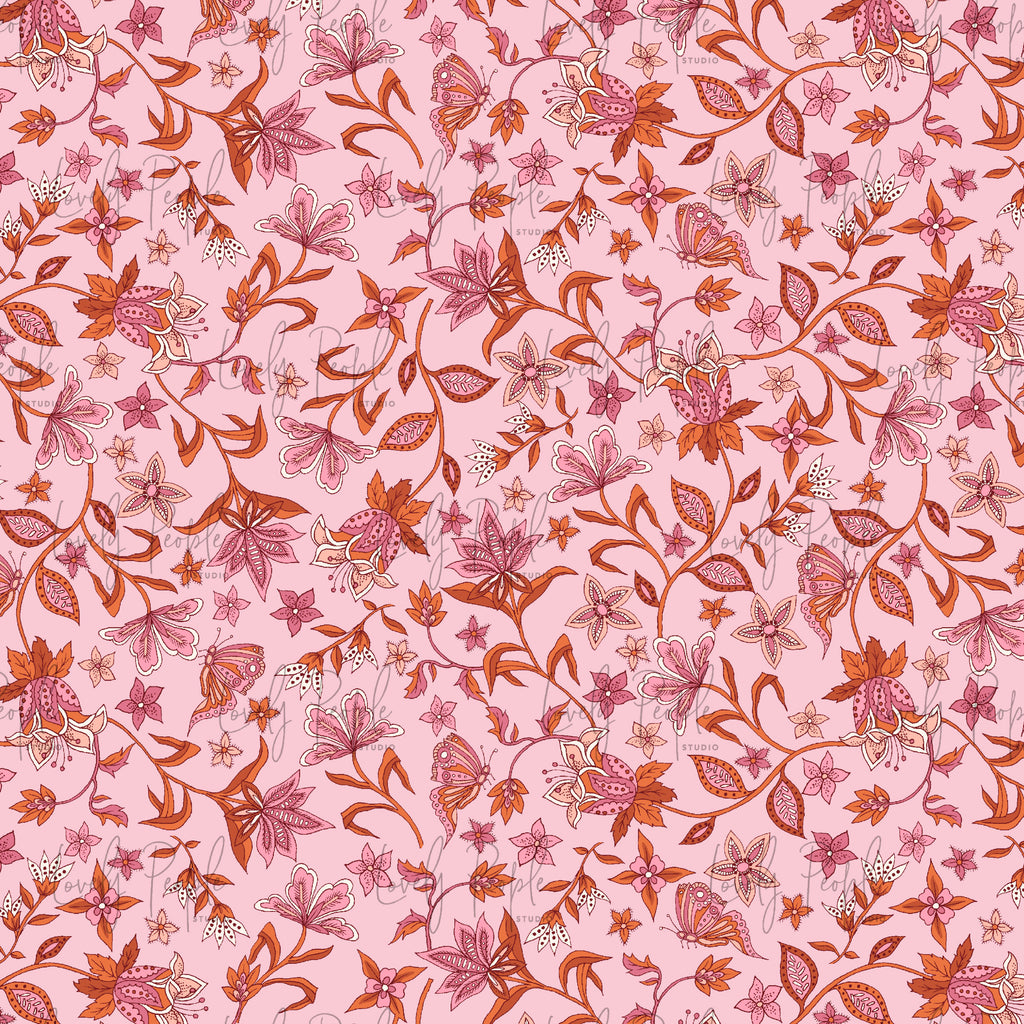 Butterfly Floral- No Border
