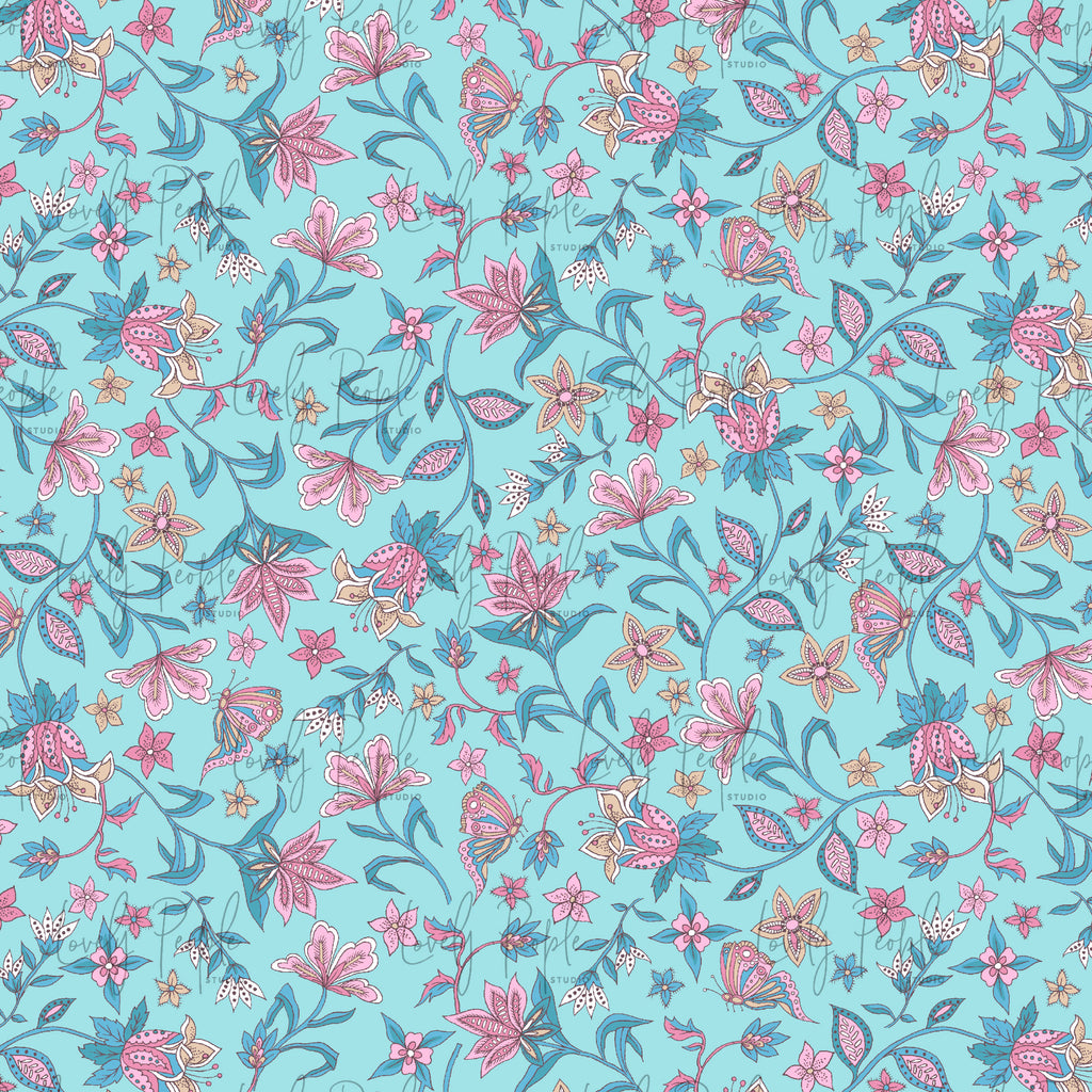 Butterfly Floral- No Border