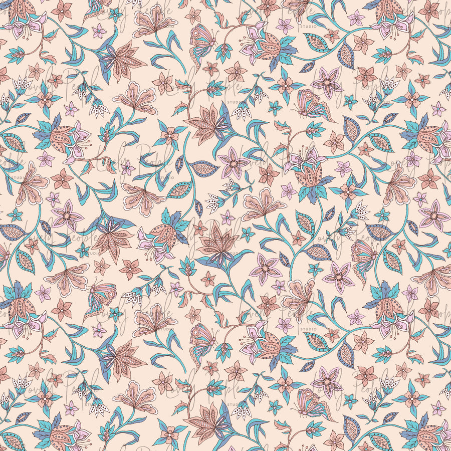 Butterfly Floral- No Border