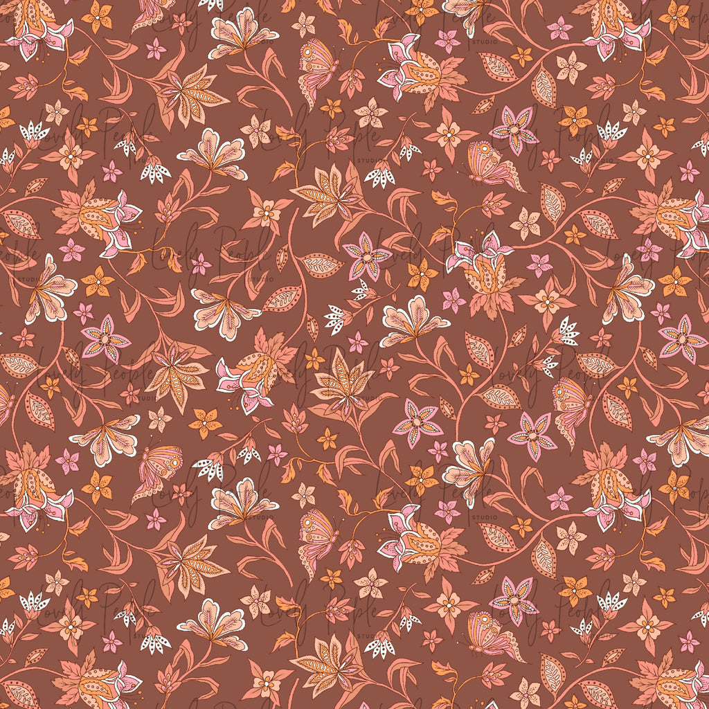 Butterfly Floral- No Border