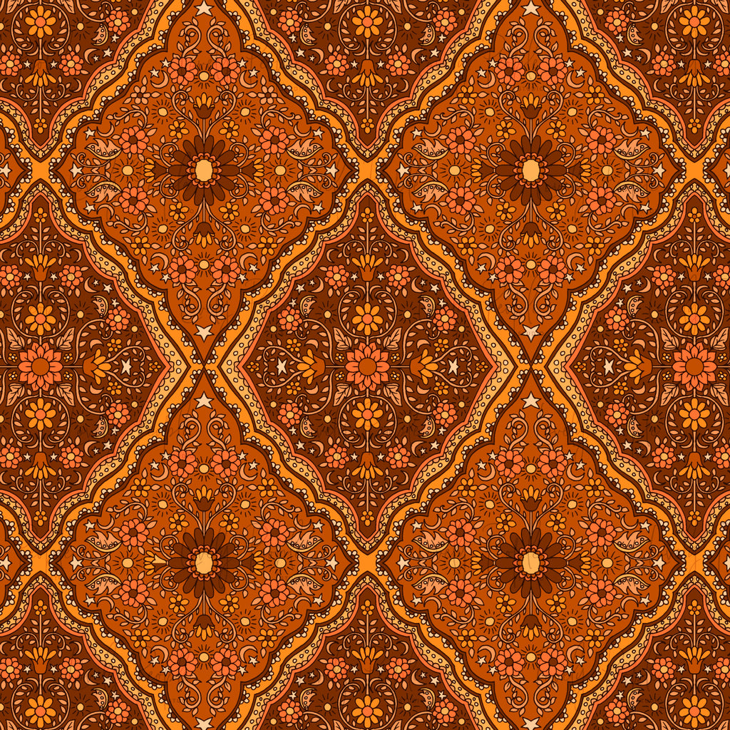 Star Moon Floral Tile