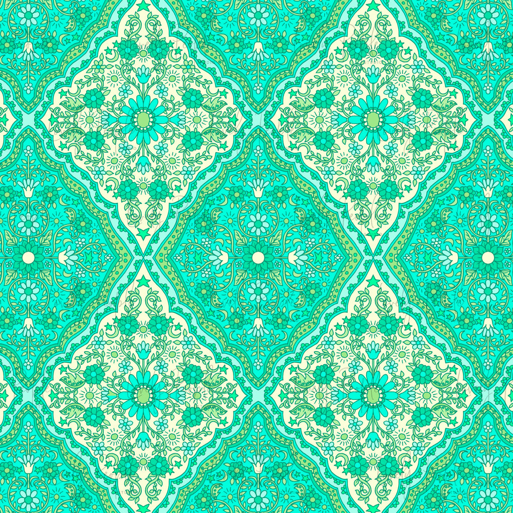 Star Moon Floral Tile