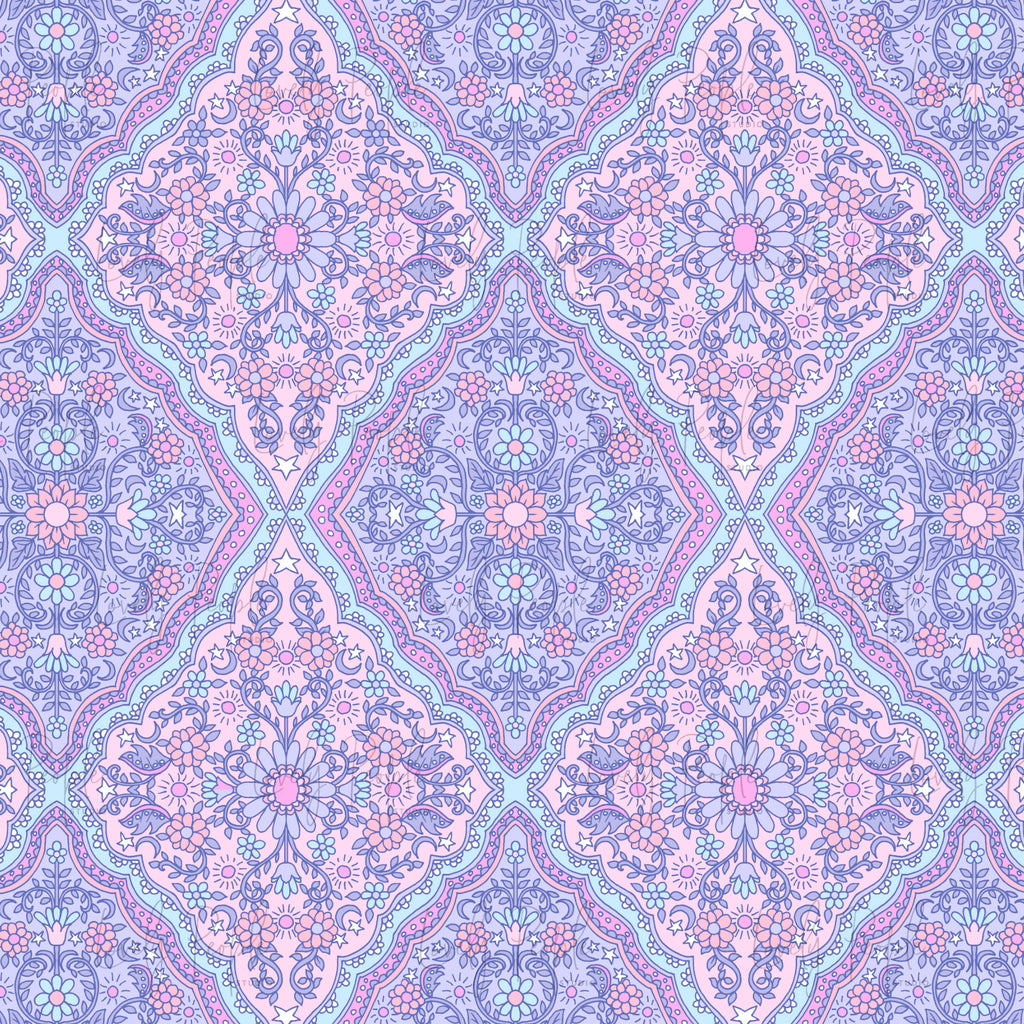 Star Moon Floral Tile