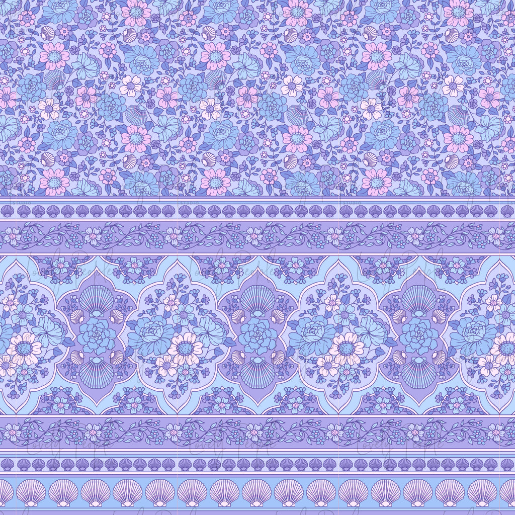 Seashell Floral Border