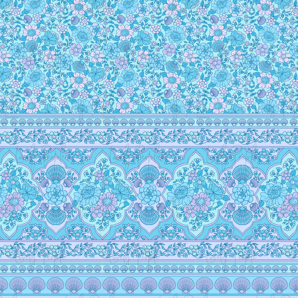 Seashell Floral Border