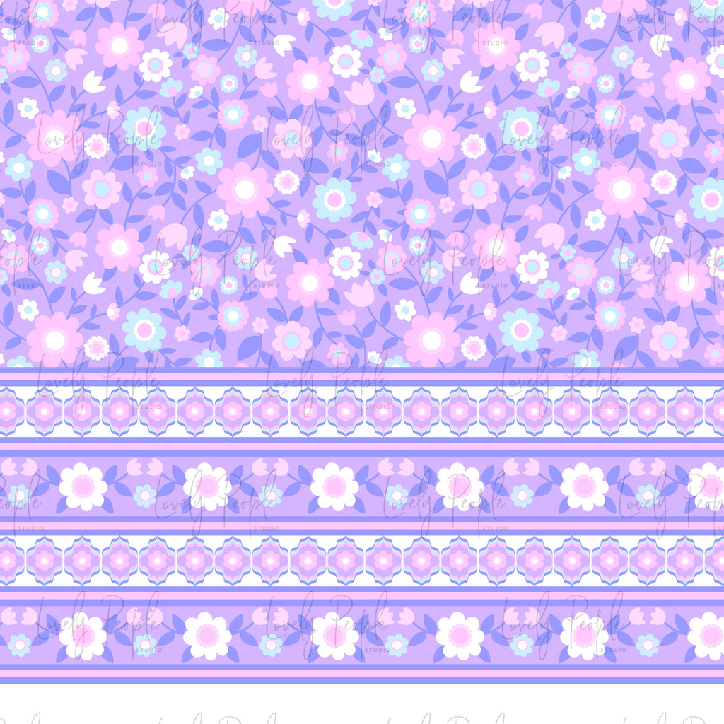 Retro 60's Border Floral