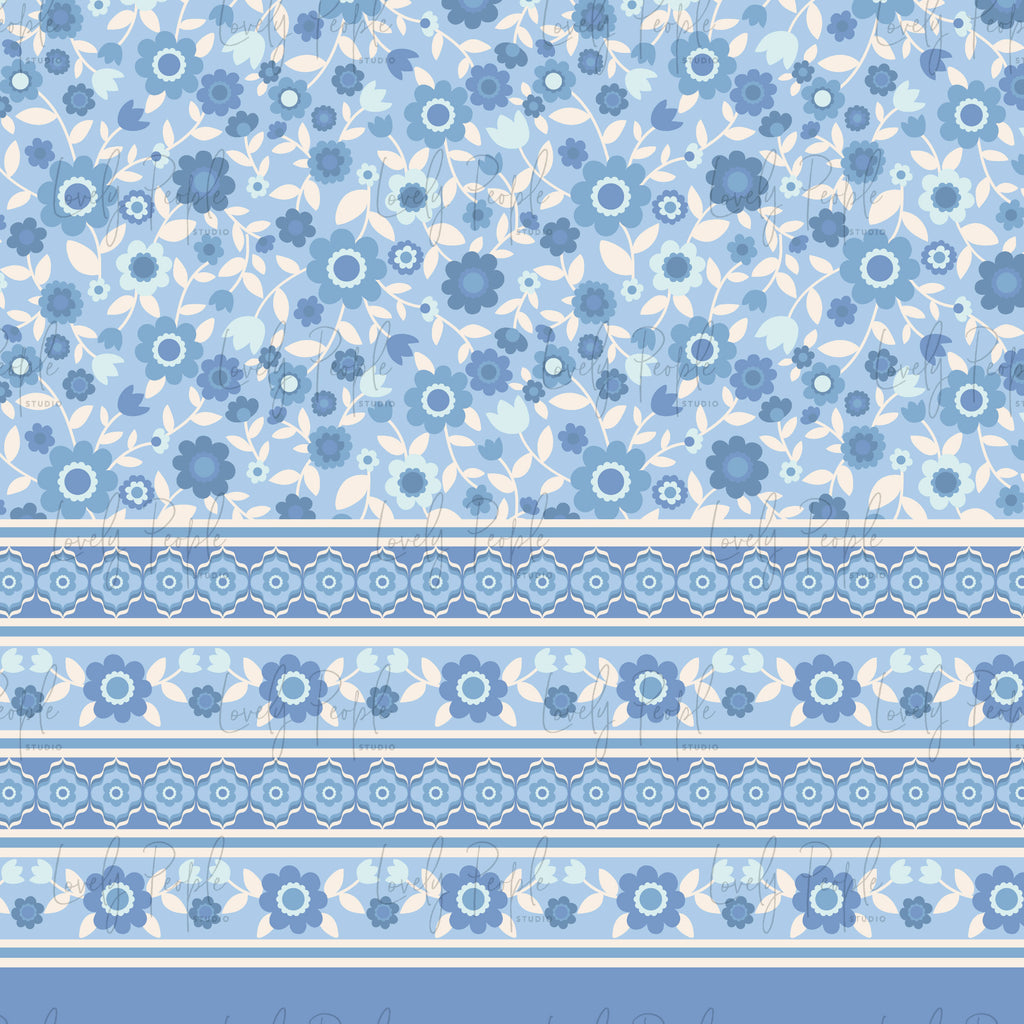 Retro 60's Border Floral