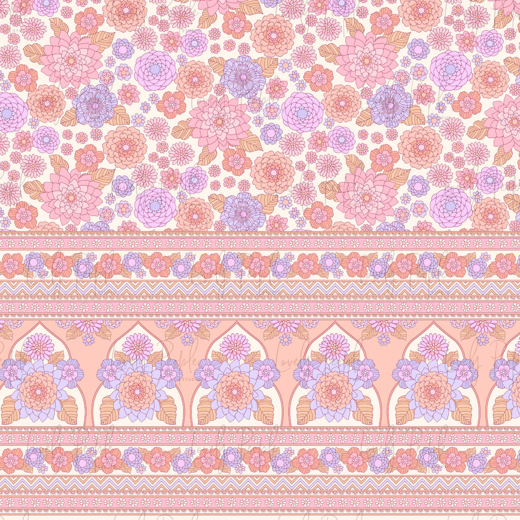Retro Floral Arch Border