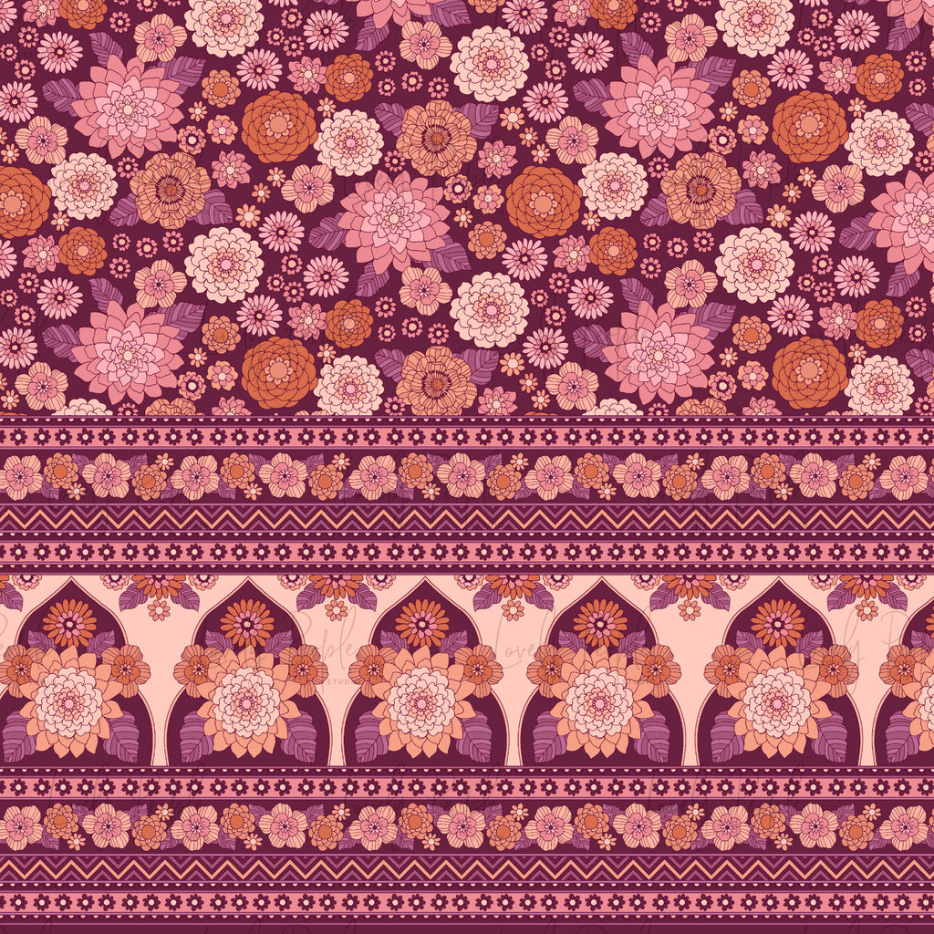 Retro Floral Arch Border