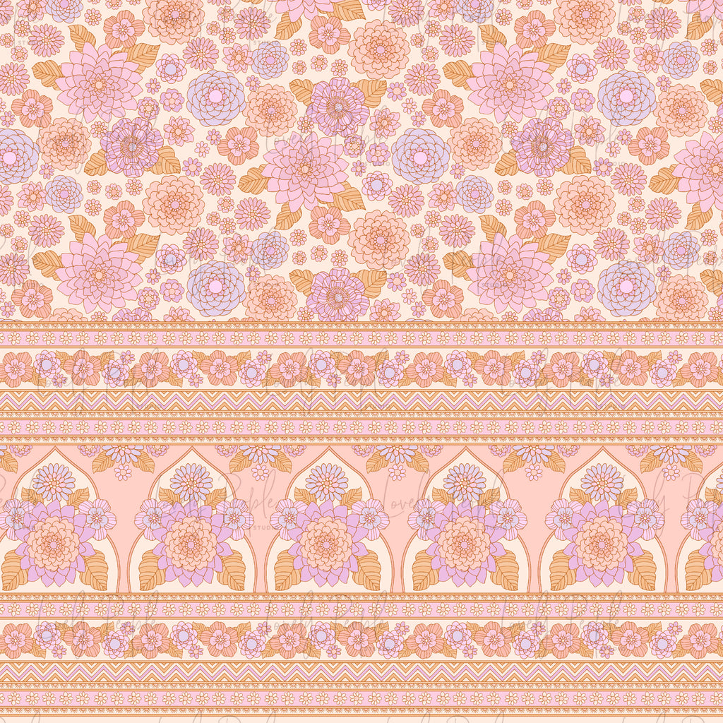 Retro Floral Arch Border