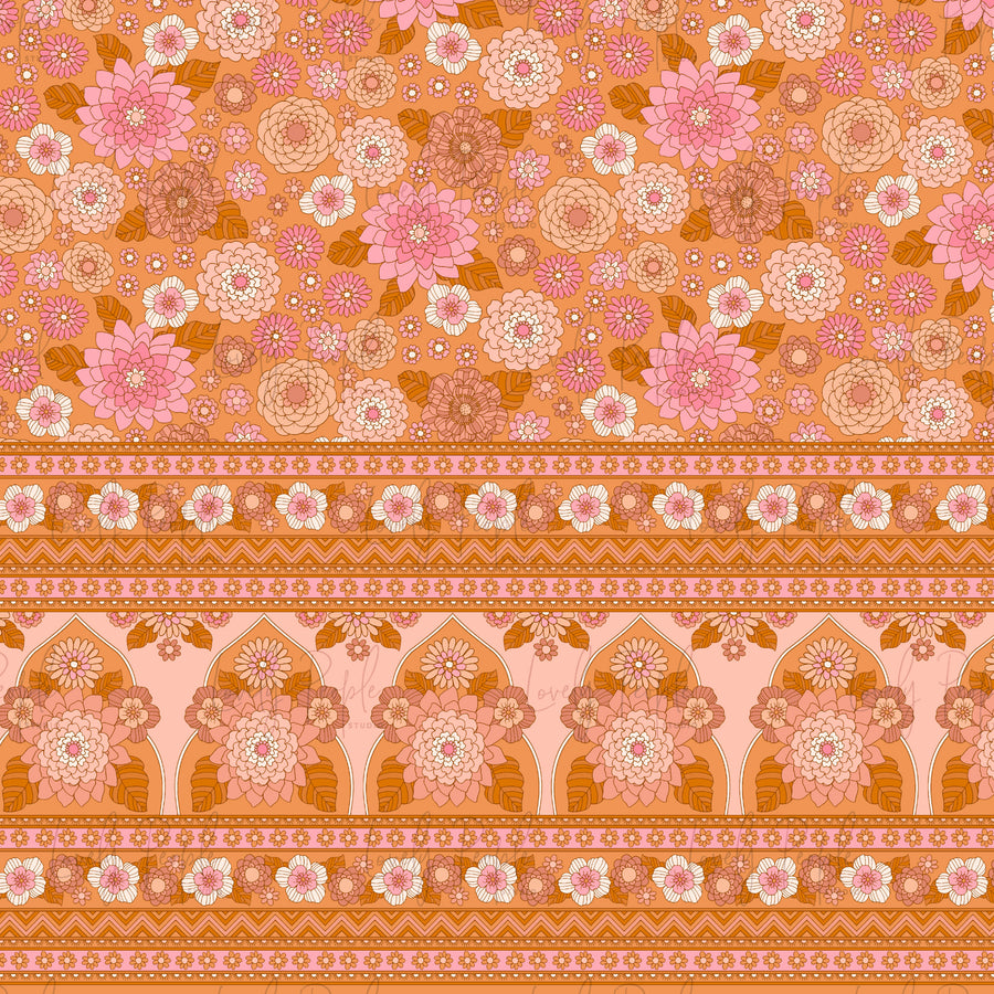 Retro Floral Arch Border