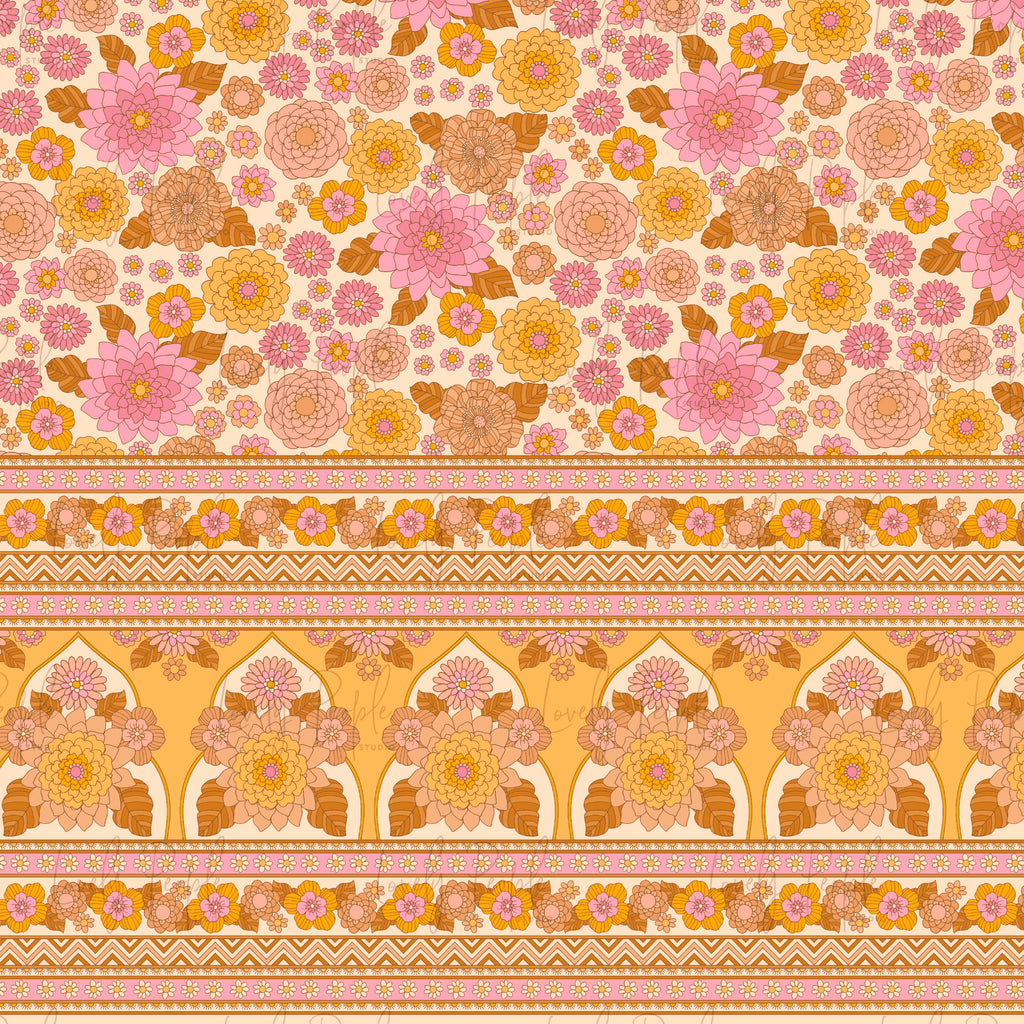 Retro Floral Arch Border