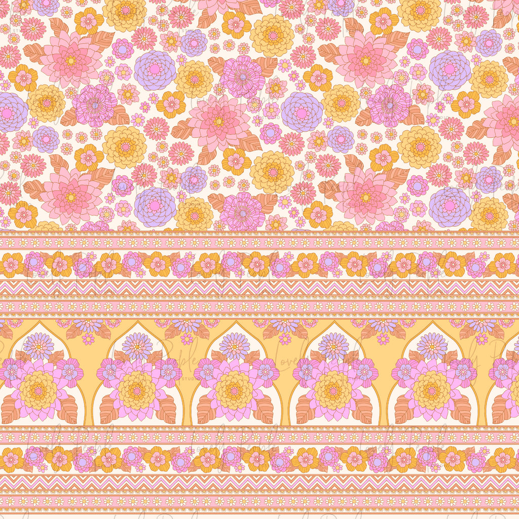 Retro Floral Arch Border