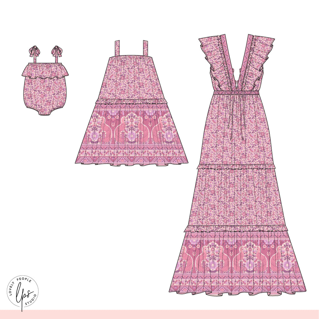 Boho Peacock Floral Border