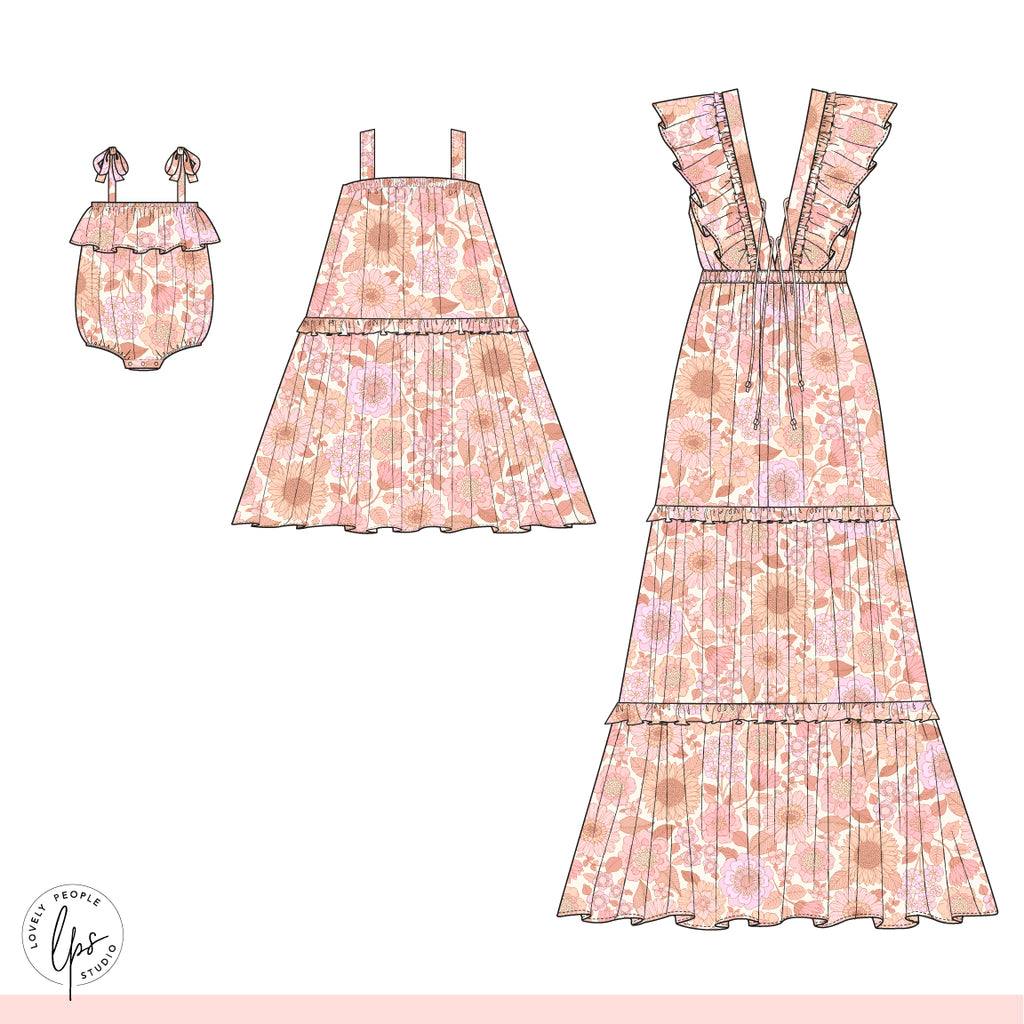 Sunflower Retro Floral