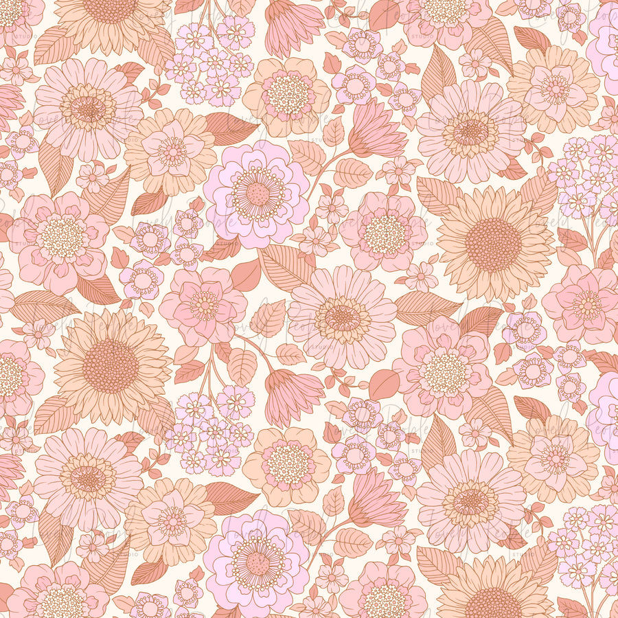 Sunflower Retro Floral