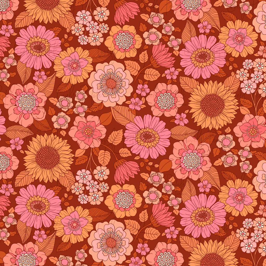 Sunflower Retro Floral