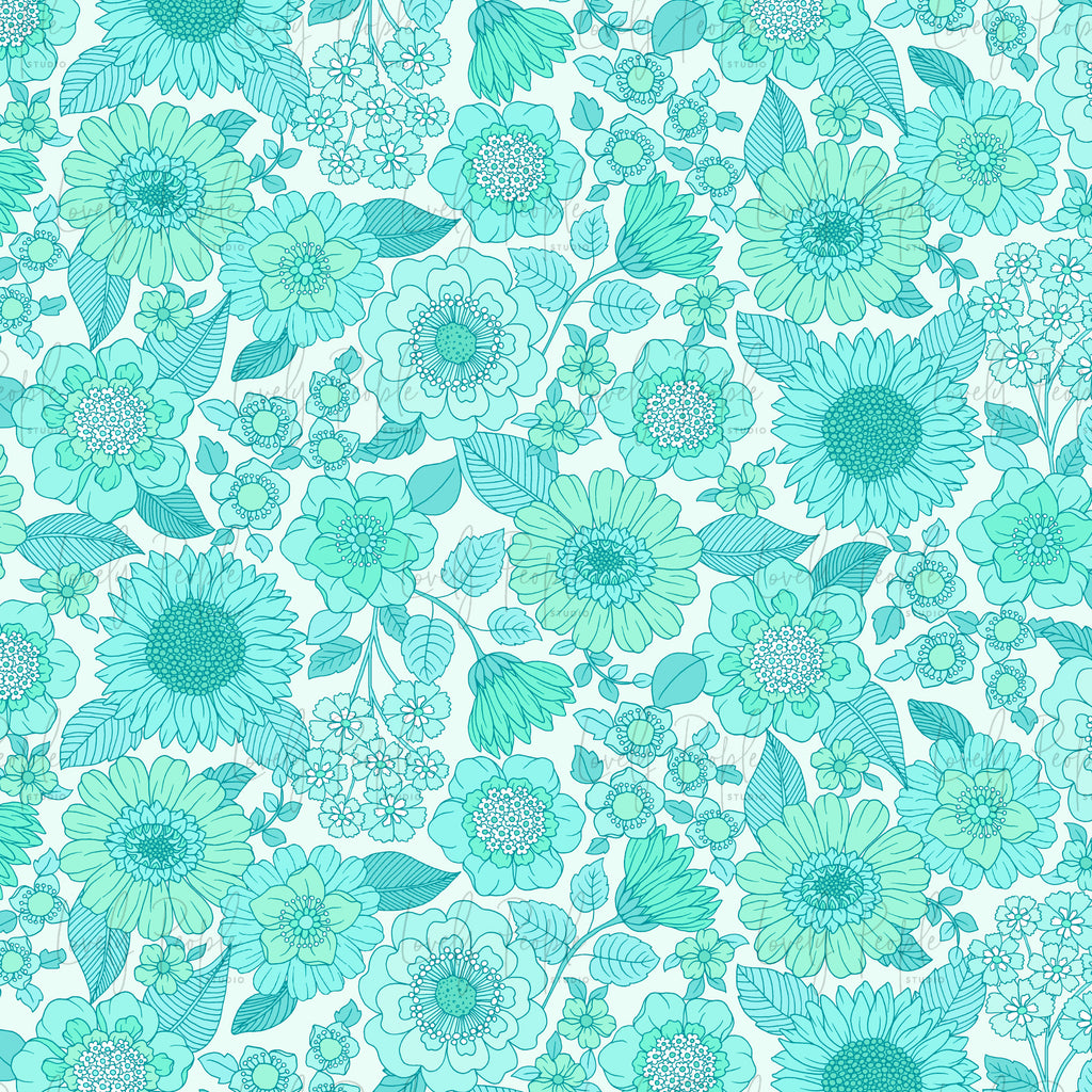 Sunflower Retro Floral