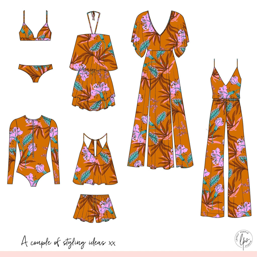 Technical fashion illustrations for swimwear and womenswear