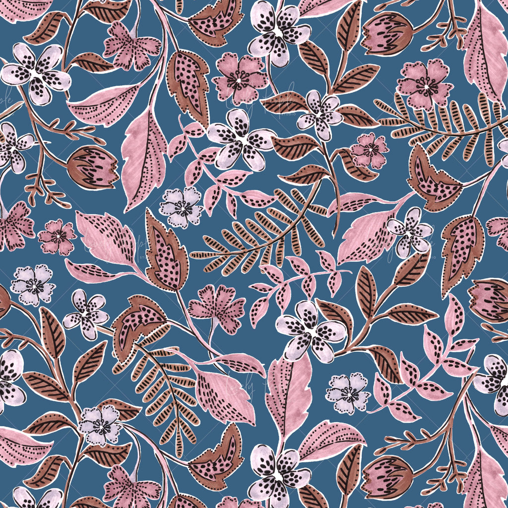 Swimwear surface pattern, seamless art license LPS144 blue