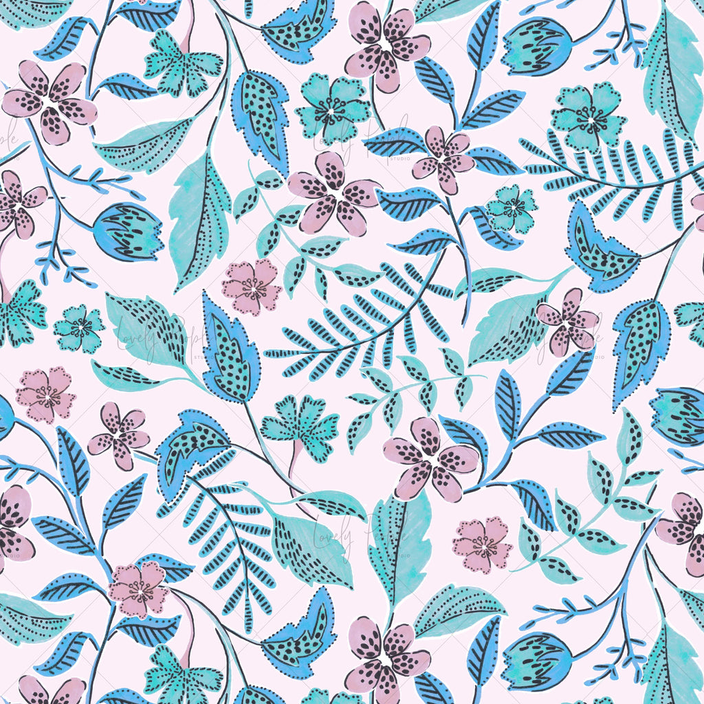 Kidswear textile design for fabric printing LPS144 green