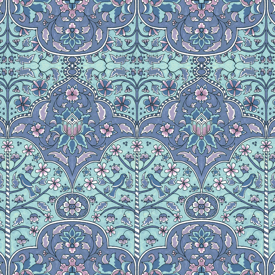 Turkish tile seamless pattern for fabric printing LPS145 blue