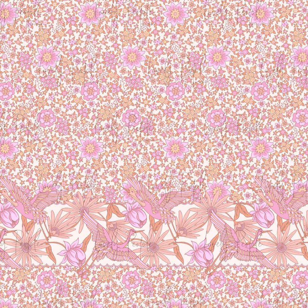 Crane Floral Border