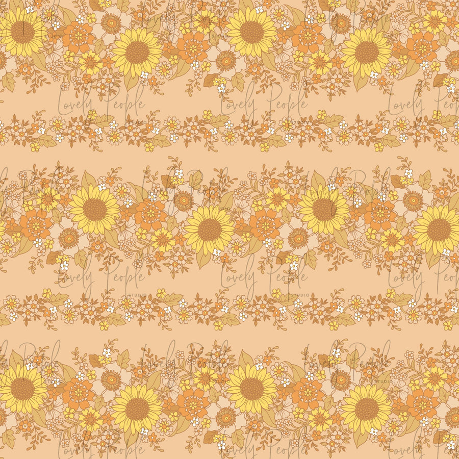 Vintage Sunflower Stripe