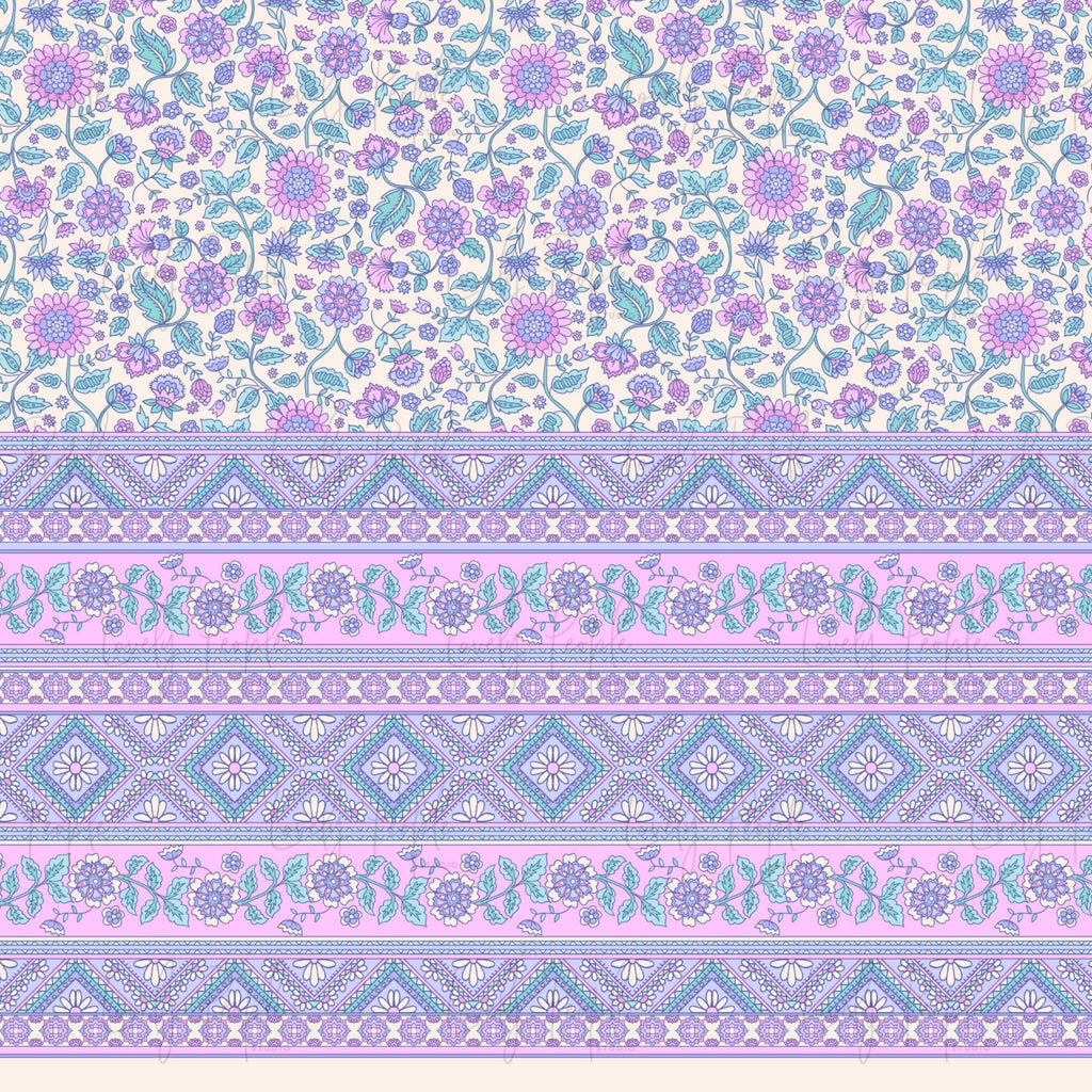 Retro Folk Floral Border