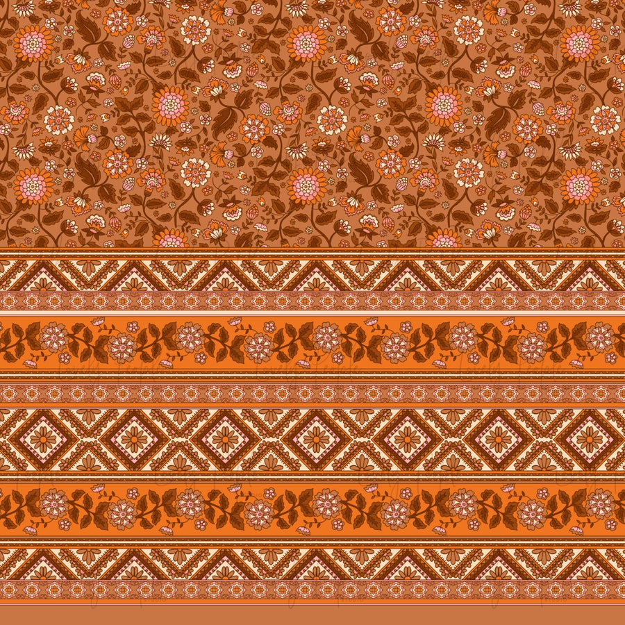 Retro Folk Floral Border