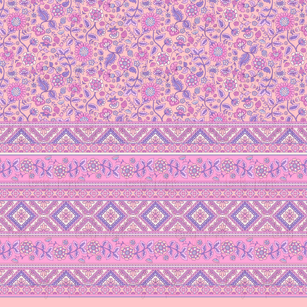 Retro Folk Floral Border