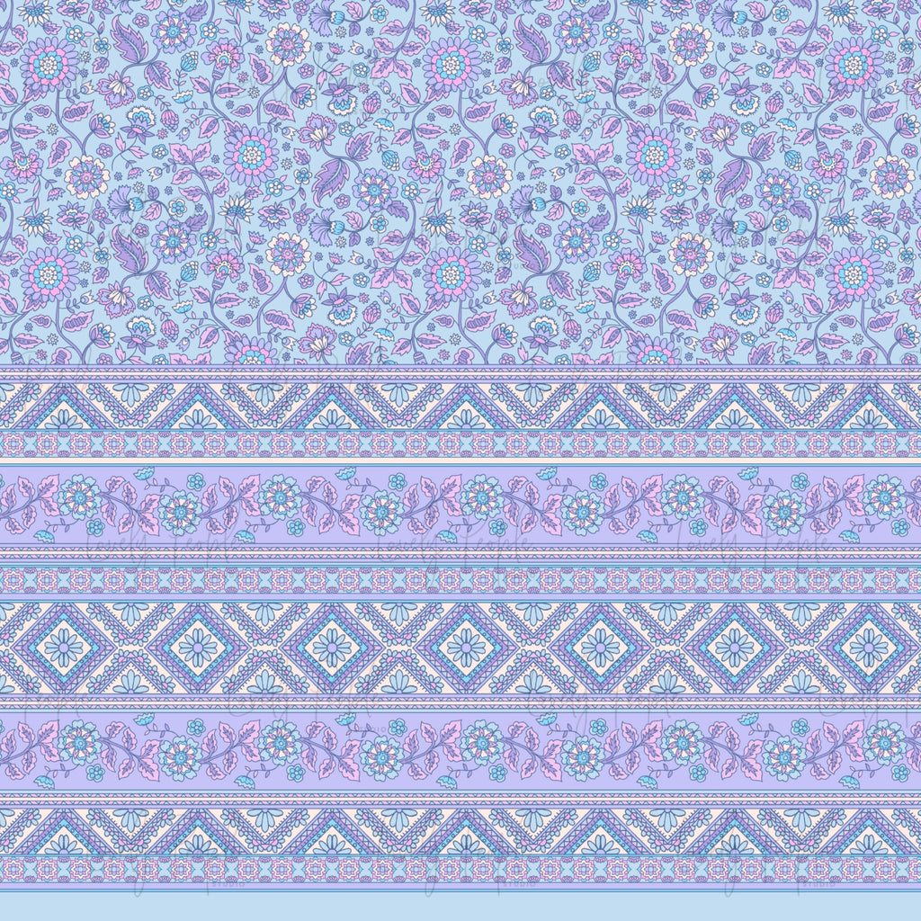 Retro Folk Floral Border