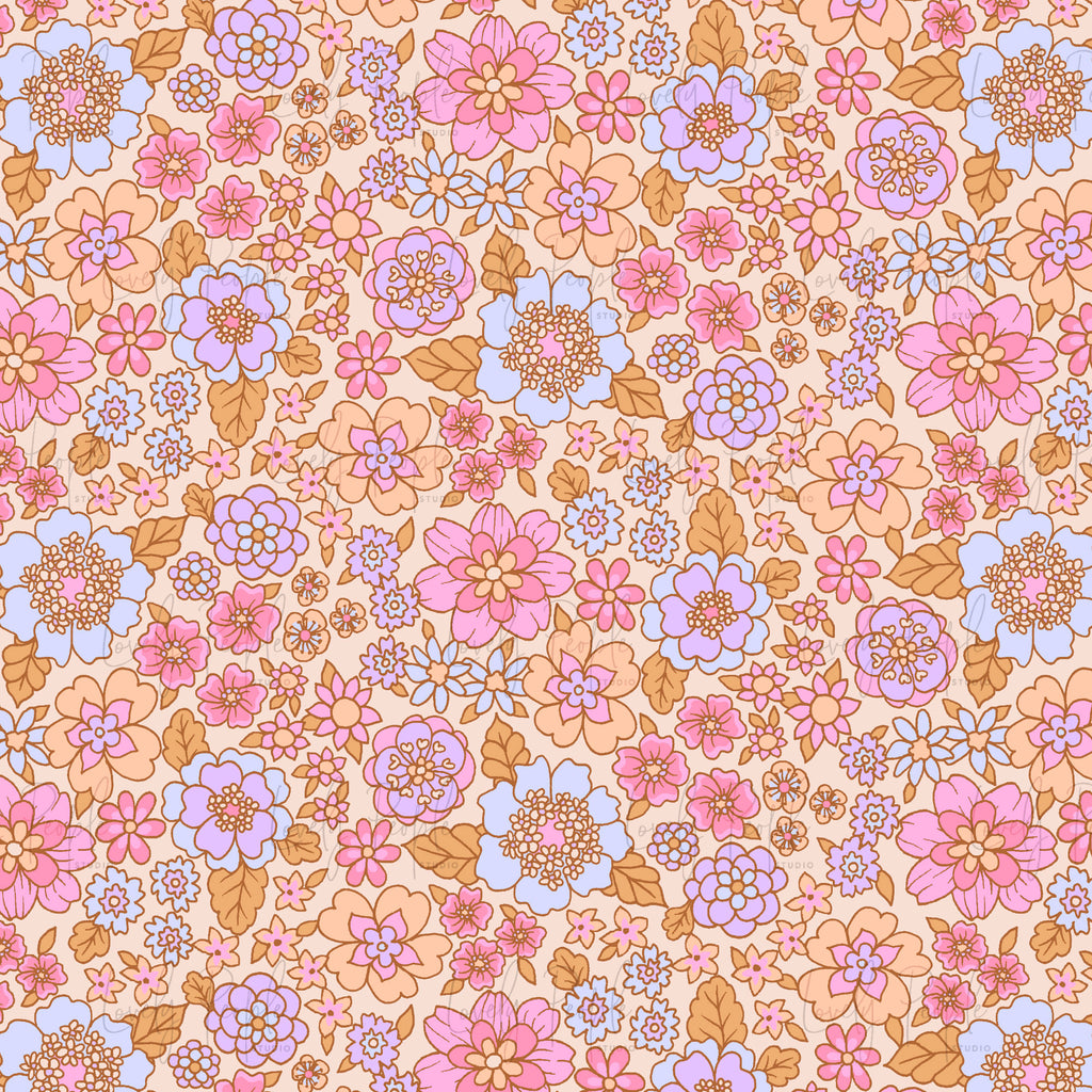 Floral Retro- No Border