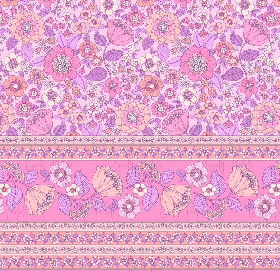 Vintage 70's Floral Border