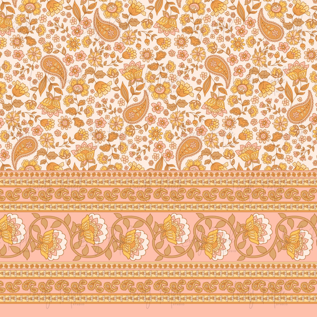 Paisley Floral Border