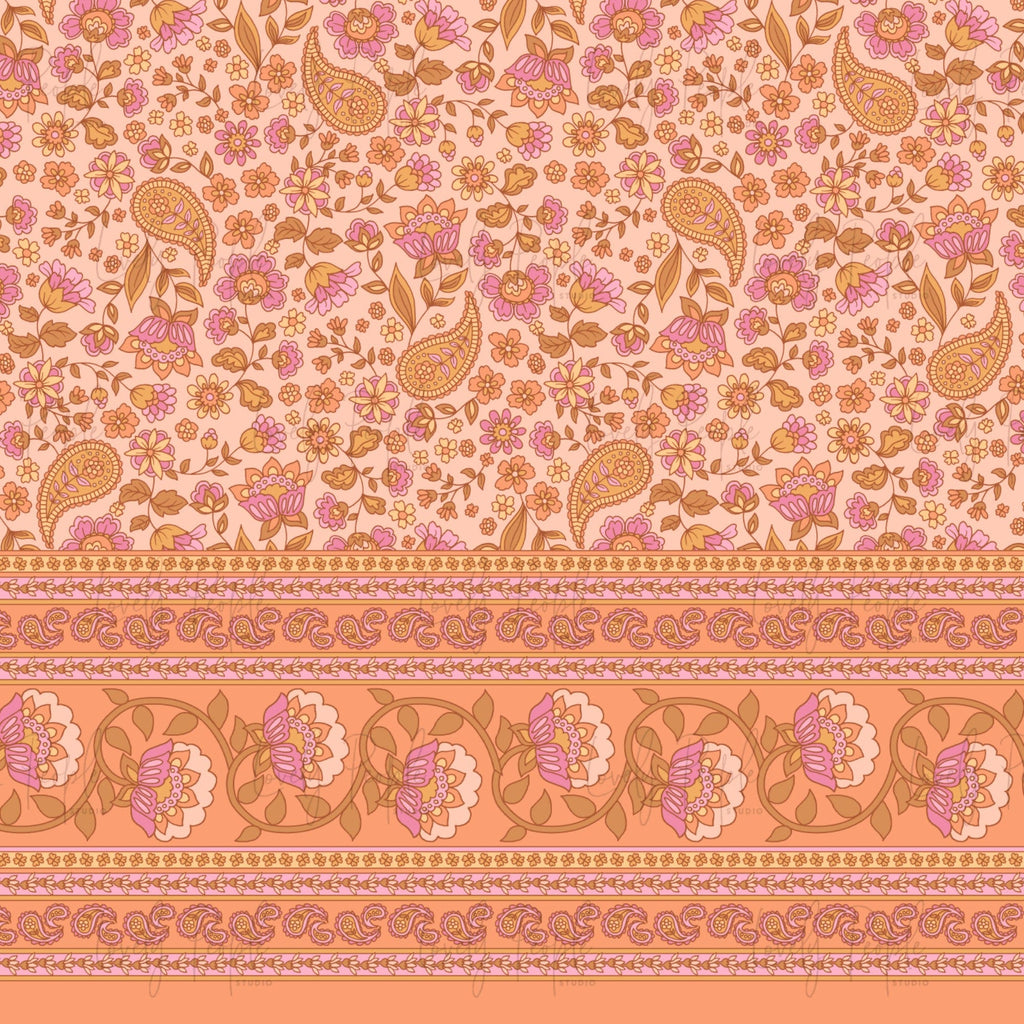 Paisley Floral Border