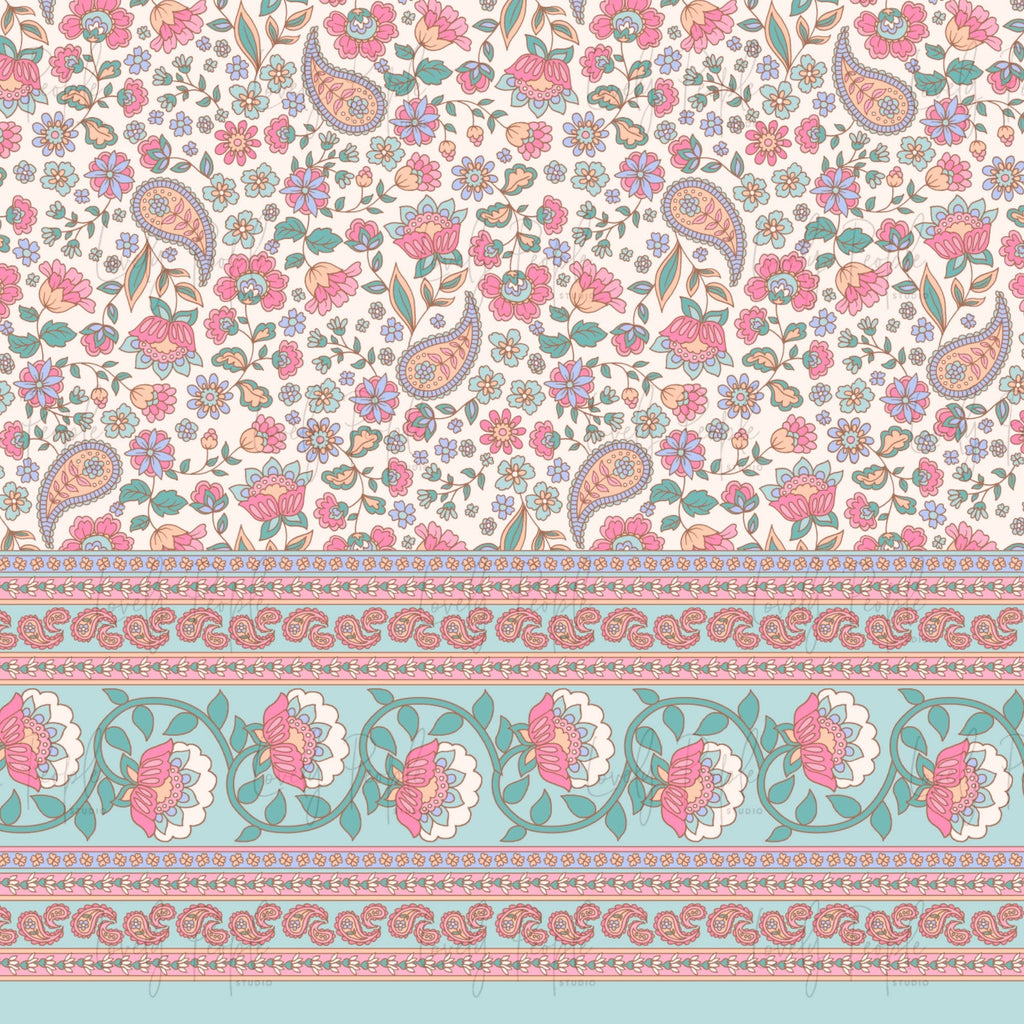 Paisley Floral Border