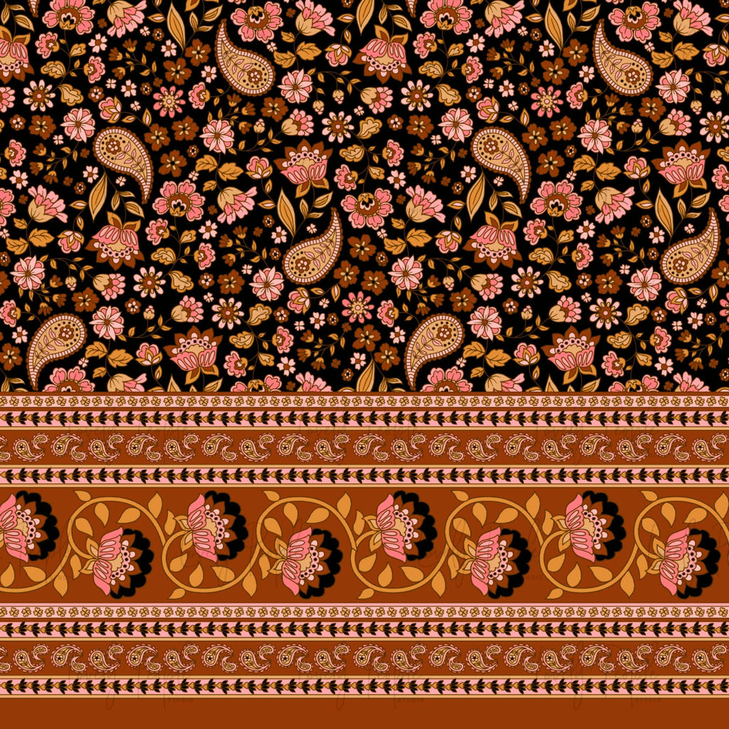 Paisley Floral Border