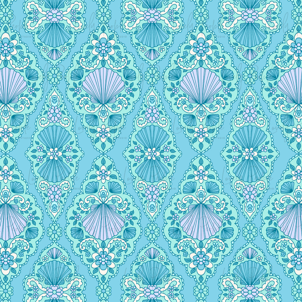 Shell Border Floral- Border Tile Only
