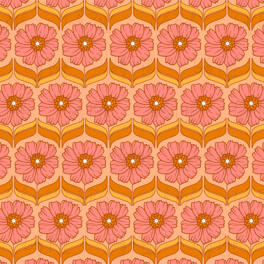 Retro Flower- Border Only