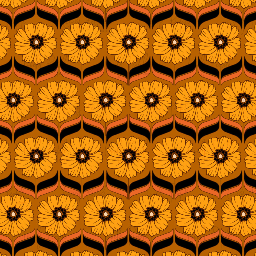 Retro Flower- Border Only