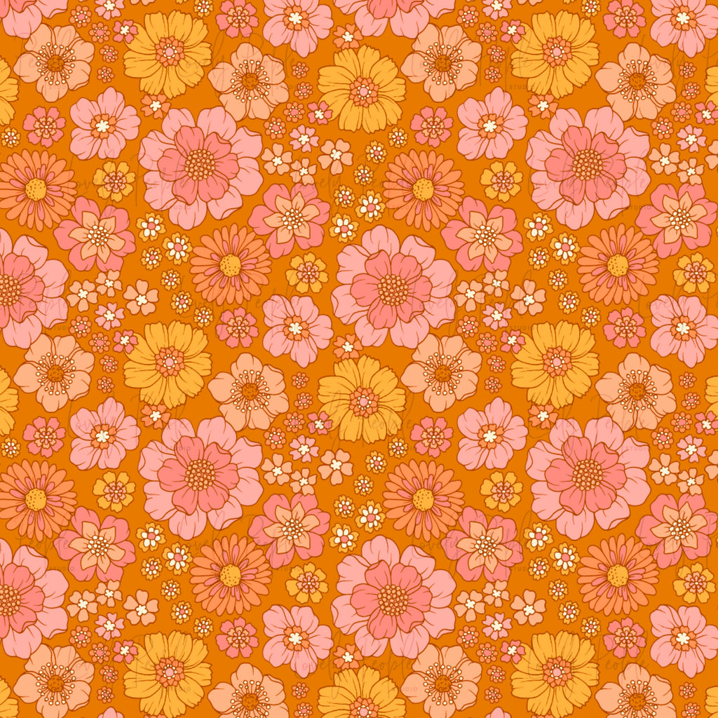 Retro Flower- No Border