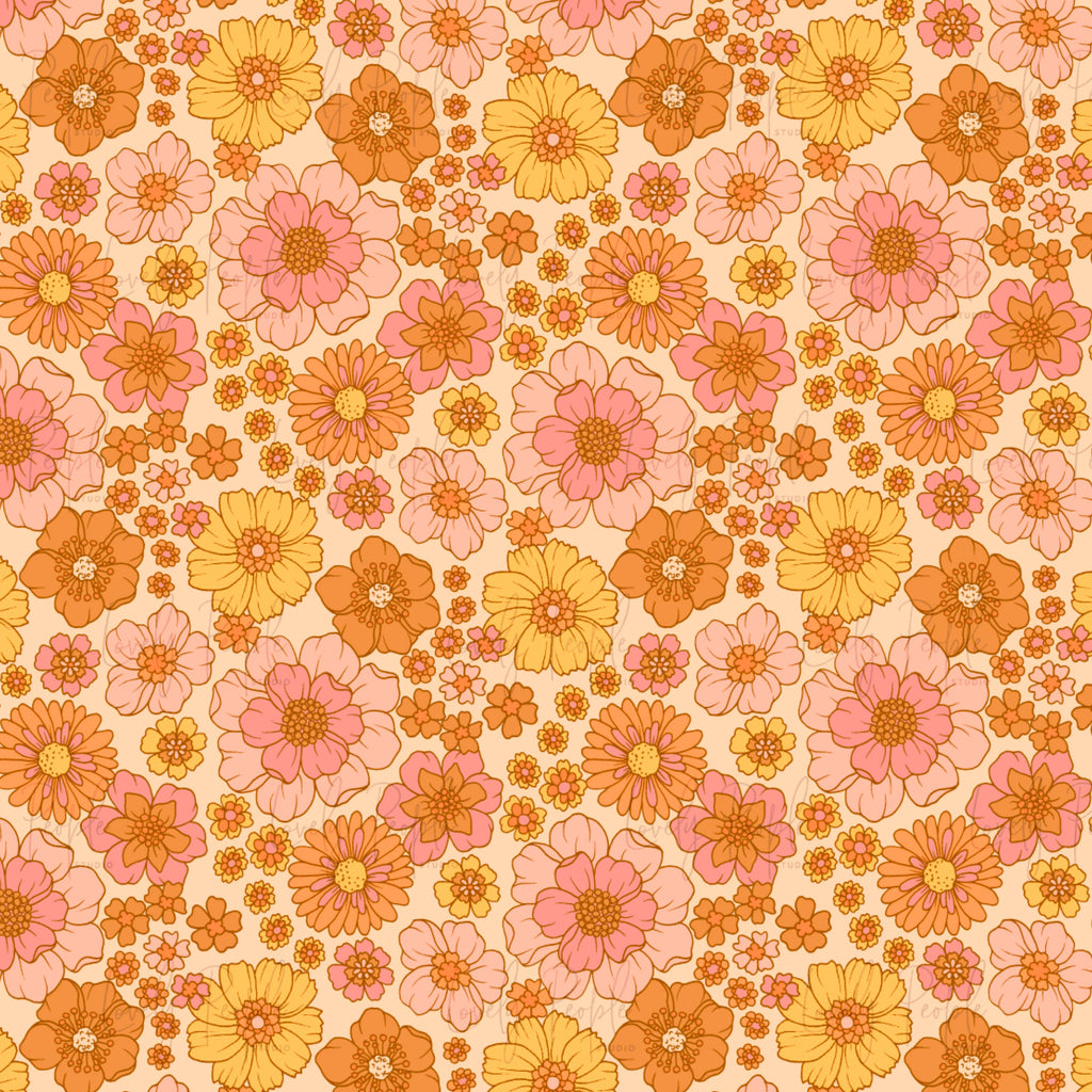 Retro Flower- No Border