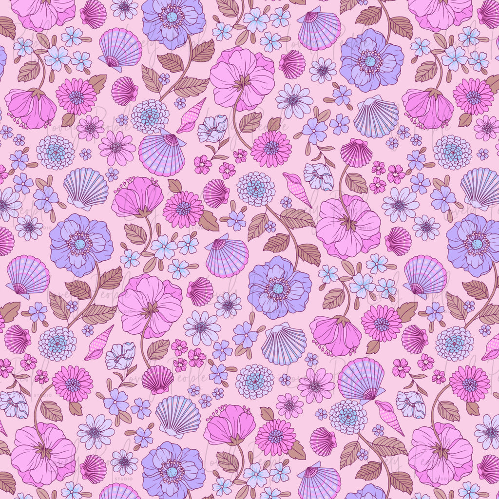 Seashells Floral Border- no border