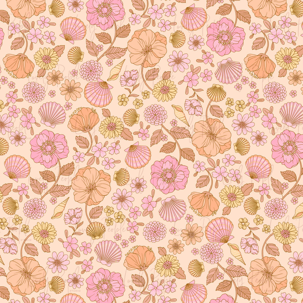 Seashells Floral Border- no border