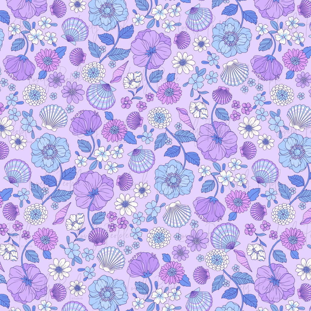 Seashells Floral Border- no border
