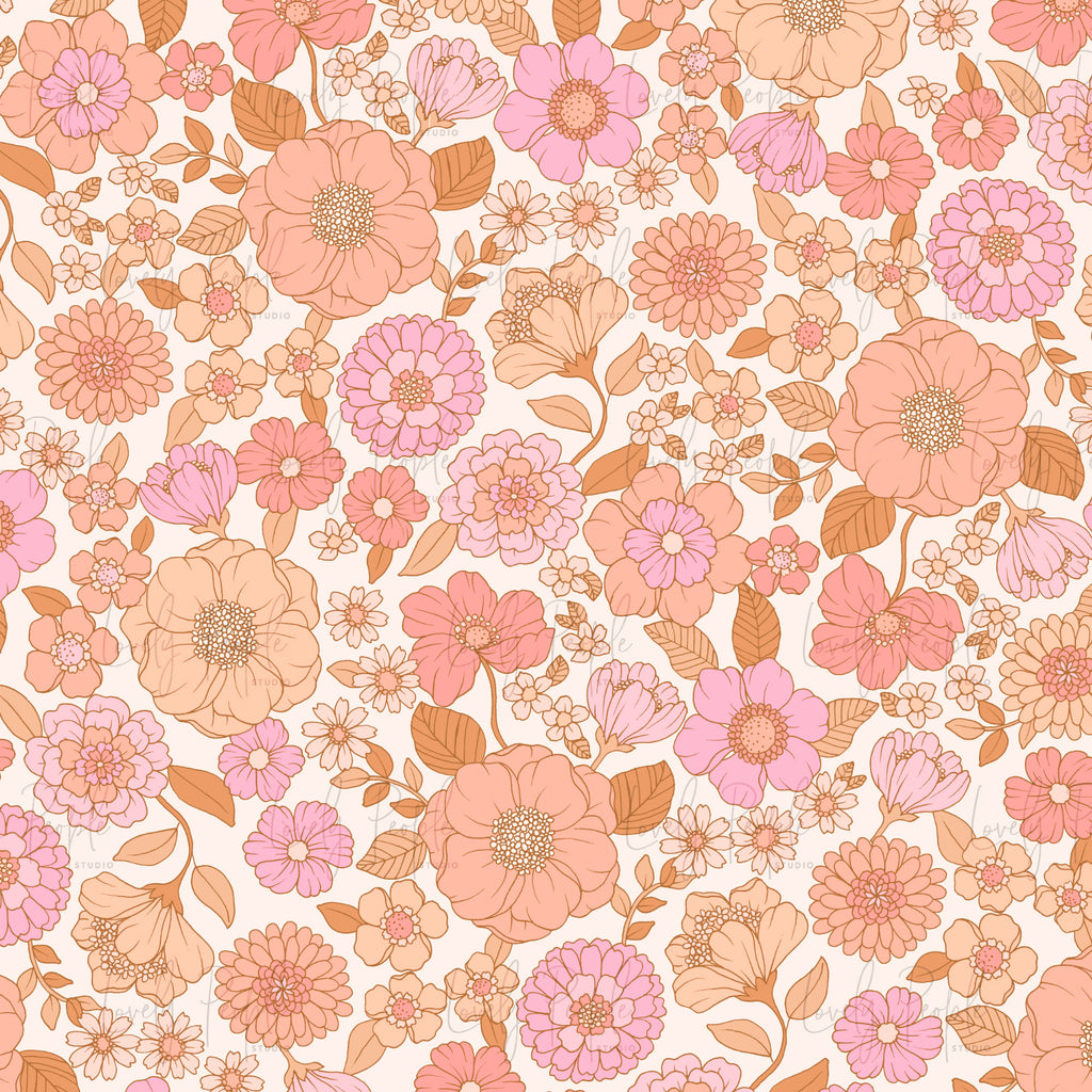 Retro 70's Poppy Floral