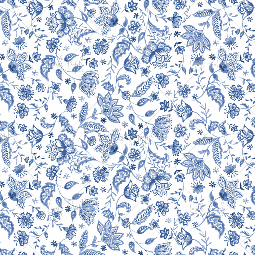 Floral surface pattern design LPS145 blue
